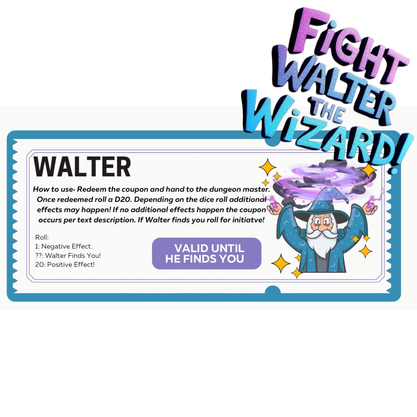 Walter’s D&D Coupon Book