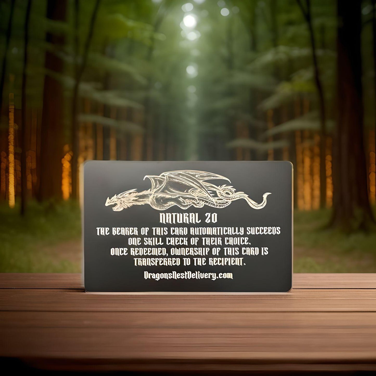 The Natural 20 D&D Metal Card